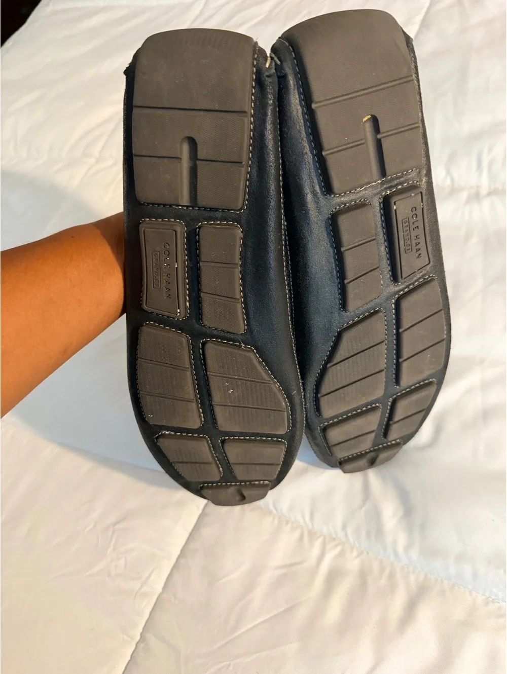 Cole Haan Men's Black Suede Leather Driving Loafers Size 10.